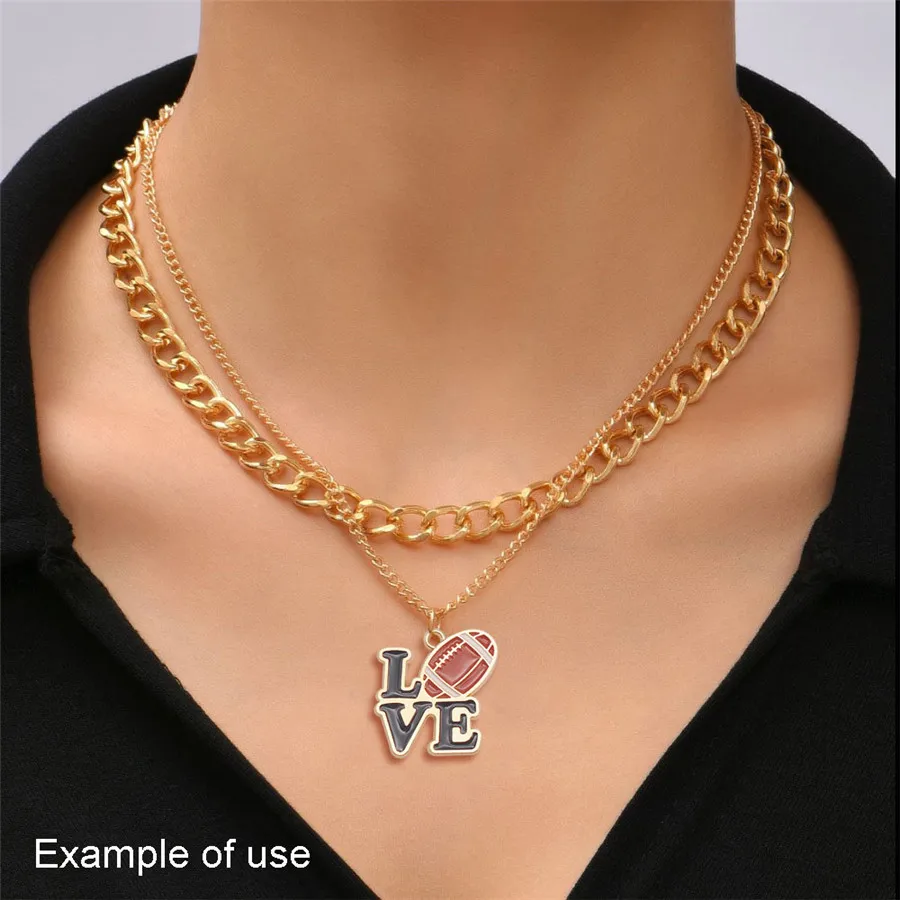 6/8PCS Enamel American Football Sports Charms Mix Rugby Ball Helmet Pendant Bracelet Necklace Jewelry Making Findings Accessory image 6