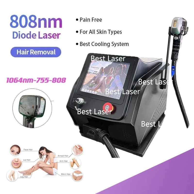 3500W High Quality 808 Diode Laser Hair Remova 3 Wavelength 755nm 808nm 1064nm Diode Permanent Laser Hair Remo Dev