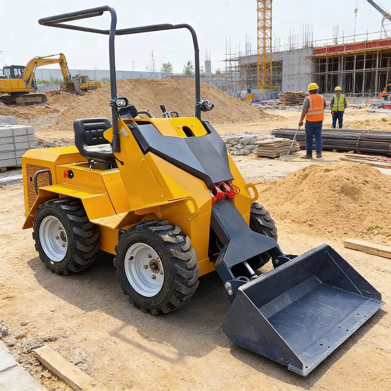 

Индивидуальный полногидравлический колесный мини-погрузчик для очистки портовых зон, транспортировки материалов в мастерских, дорожных работ и фрезерования.