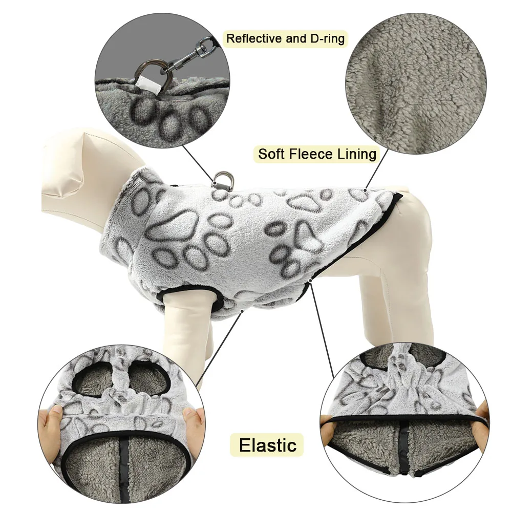 Cute Dog Jacket Winter Warm Puppy Clothes For Small Dogs Vest Sweater Soft Fleece Pet Coat Overalls Chihuahua Yorkshire Outfits