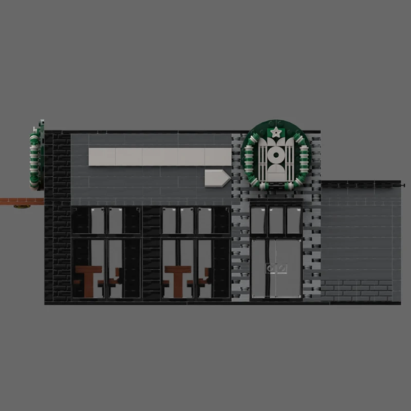 Prachtig nieuw product MOC bouwsteen straatbeeld model straathoek caf é technologie modulaire kinderspeelgoed DIY assemblageset