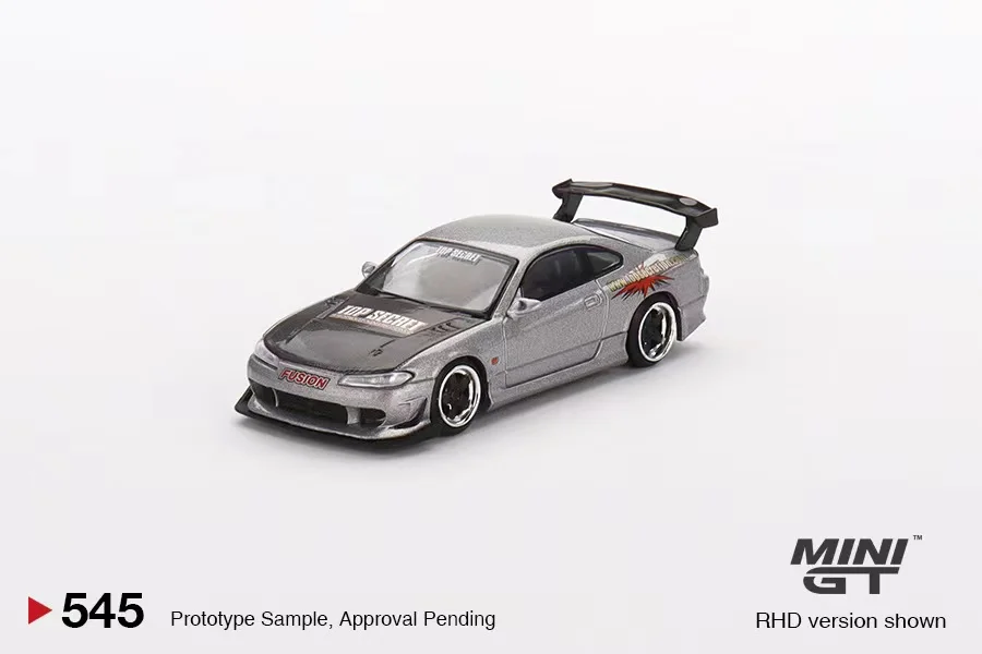 MINI GT 1:64 #545  Nissan Silvia Top Secret (S15) Silver Diecast Model  Race Car Kids Toys Gift