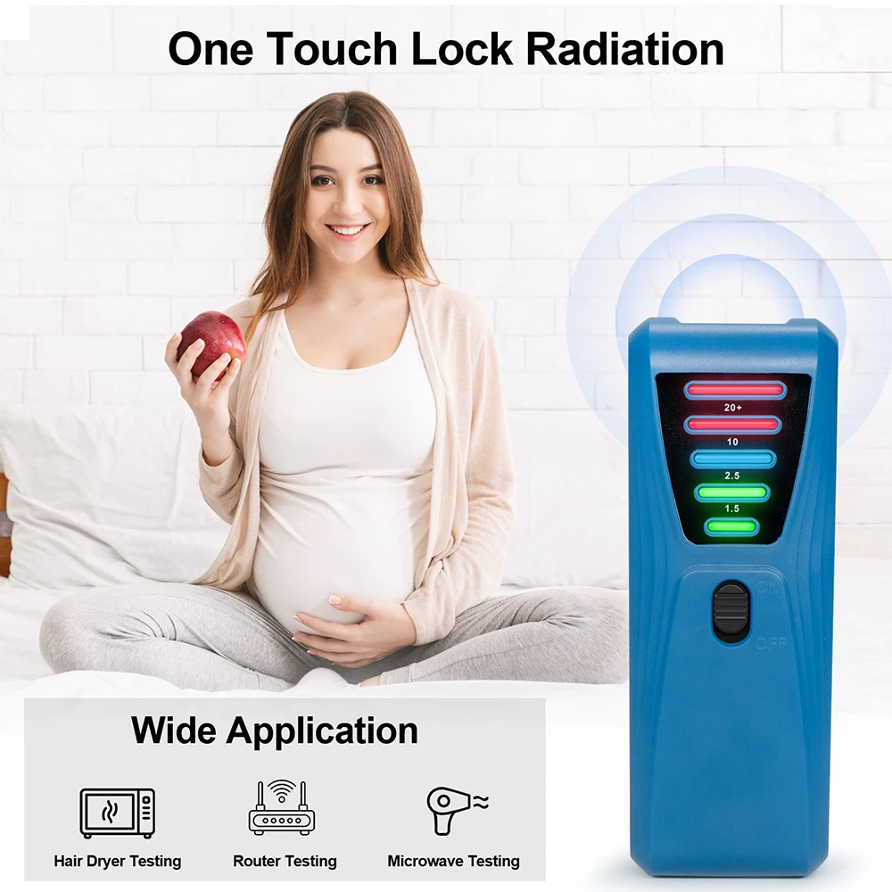 Handheld EMF Gauss Meter Electromagnetic Radiation Tester Electric Magnetic Field Radiation Detector 5-LED indicator