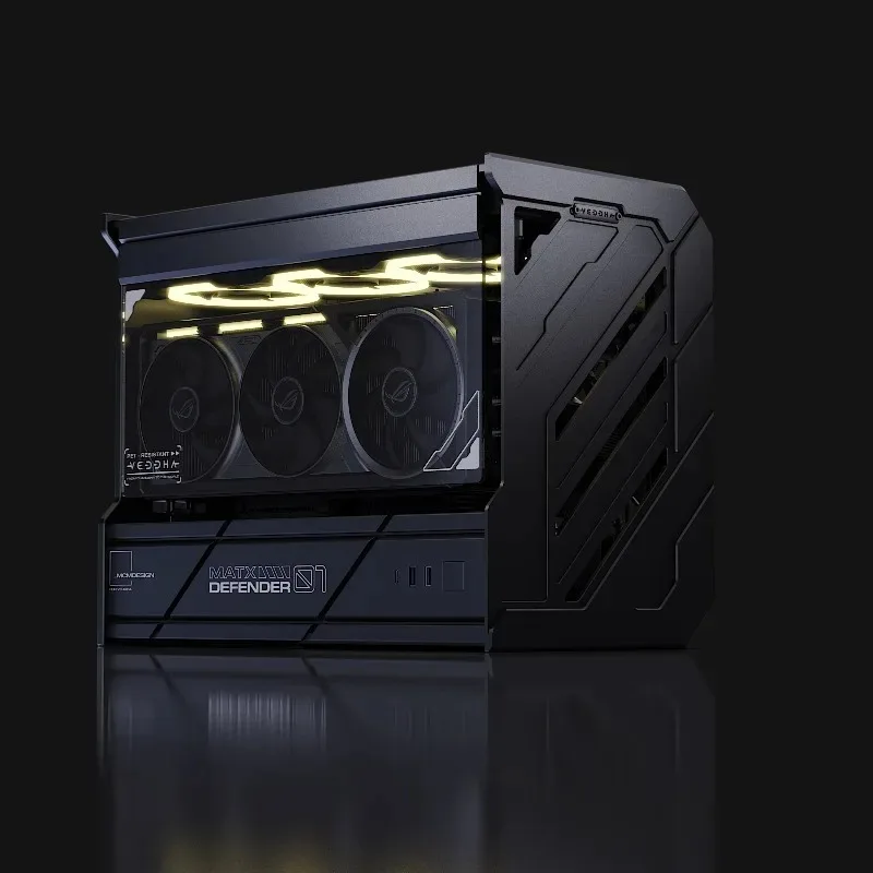 VEDDHA DEFENDER 01 Open Air Case - Full Aluminum, Micro-ATX, Modular Design To Showcase Your Build & Water Cooling Art