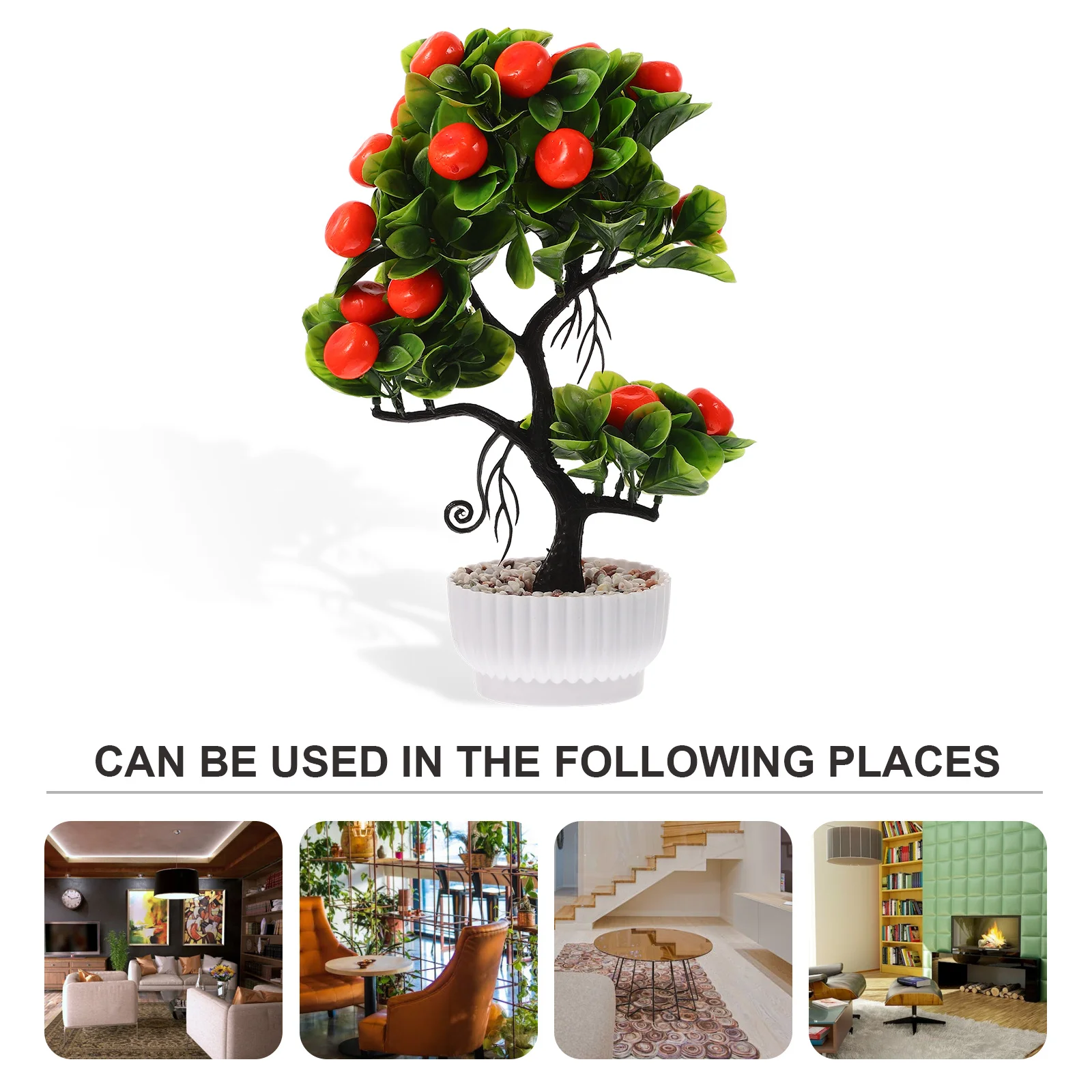 

Lifelike Artificial Fruit Tree Potted Plant Decor Realistic Fake Bonsai For Indoor Outdoor Pp Pvc Material Simulation Tree Home
