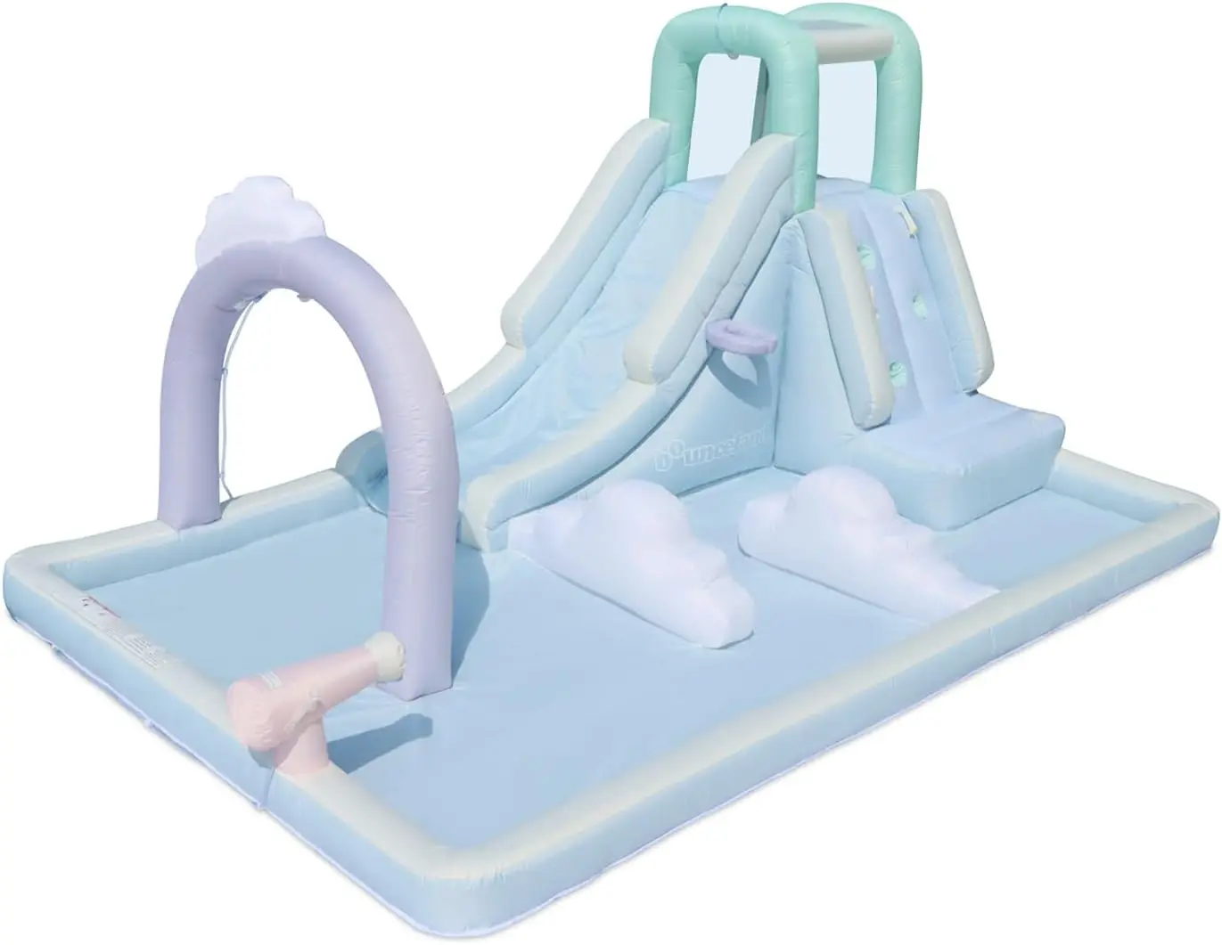Water Slide Inflatable 14.4ft x 9.1ft x 6.8ft with Splash Pool, Water Spray, Climbing Wall, Long Slide for Outdoor Fun & Active Play for Kids