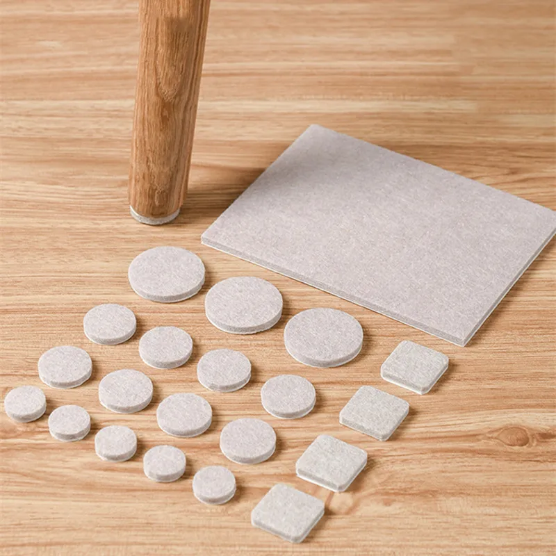 72pcs Felt Chair Leg Pads Round Floor Protector Thicken Self Adhesive Furniture Cover Mute Bumper Pad Home Furniture Feet Mat