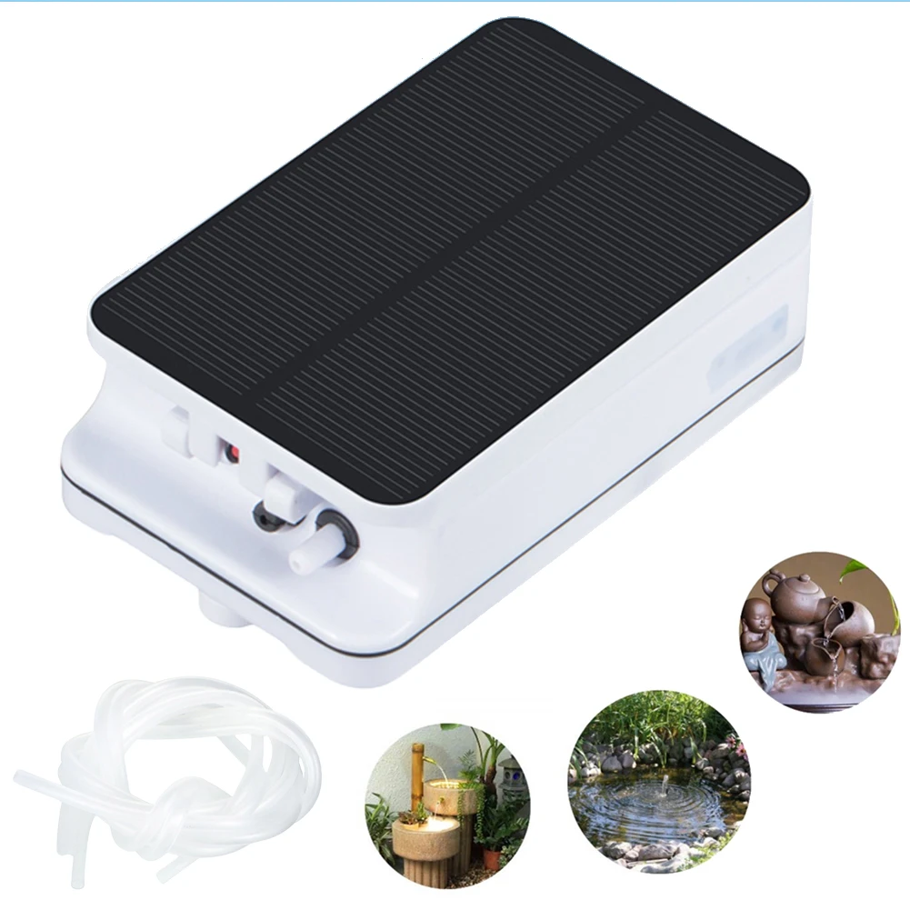 

Solar Oxygen Pump with Pipe Air Bubble Stones Solar Air Pump Fishing Oxygen Pump Aerator for Garden Fish Tank Pool Fishing Pond