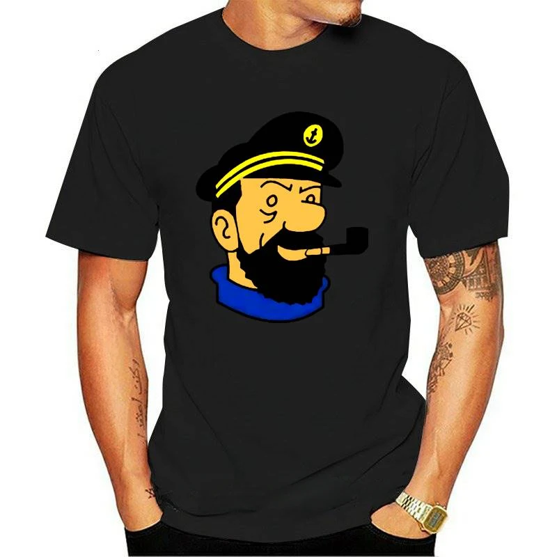 Men  Sunlight Cotton Tee Shirt Funny Size S-5xl Hiphop Tops T-Shirt  Tee Captain Haddock Printed T Shirt  For Men