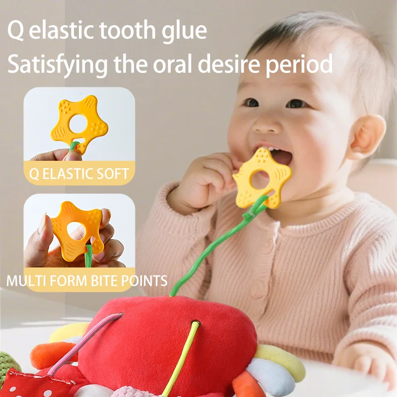 Baby pasgeboren pluche krab rammelaar speelgoed kinderwagen bed hangende bijtring magische spiegel bel greep rustgevend educatief zacht speelgoed