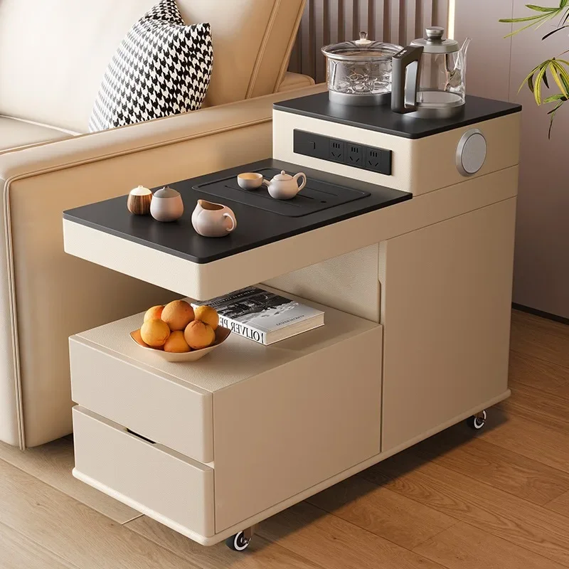 Sofa side cabinet, tea cabinet, automatic water supply, kettle integrated mobile tea table