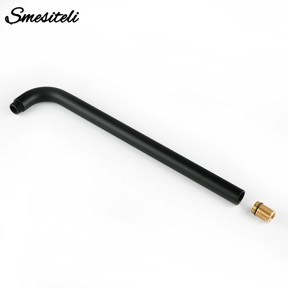 Matte Black Shower Arm 30CM-40CM Wall Mounted Solid Brass Sky Bracket Use to Universal Shower Head