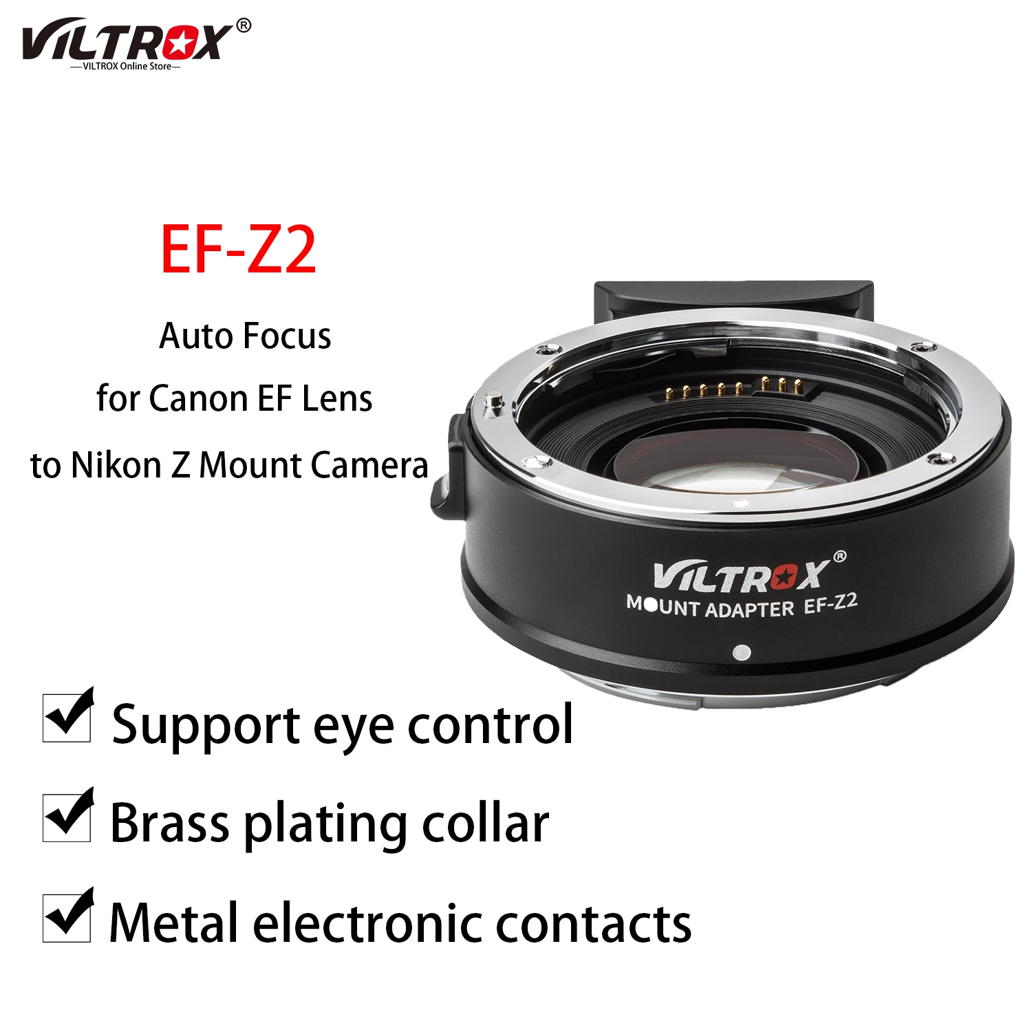 VILTROX EF-Z 2 IS Anti-Shaking Lens Mount Auto Focus Lens Adapter Ring for Canon EF/EF-S Lens to ​Nikon Z Mount Z6 Z7 Z50 Camera