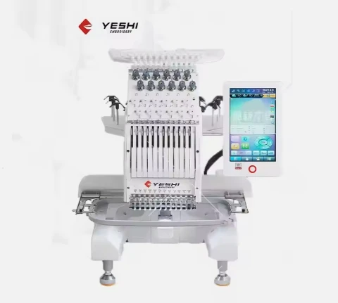 Yeshi 5 Years Warranty 15 Languages Industrial Automatic Computerized Small Embroidery Machine For Flat Cap T-shirt