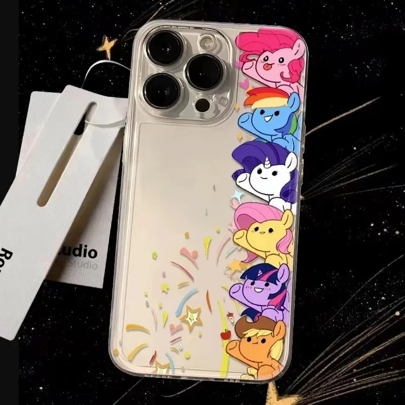 เคสโทรศัพท์ใสลายมายลิตเติ้ลโพนี่ สำหรับ iPhone 15 14 13 12 Pro Max ลายการ์ตูนพิ้งกี้พาย เคสป้องกันโทรศัพท์