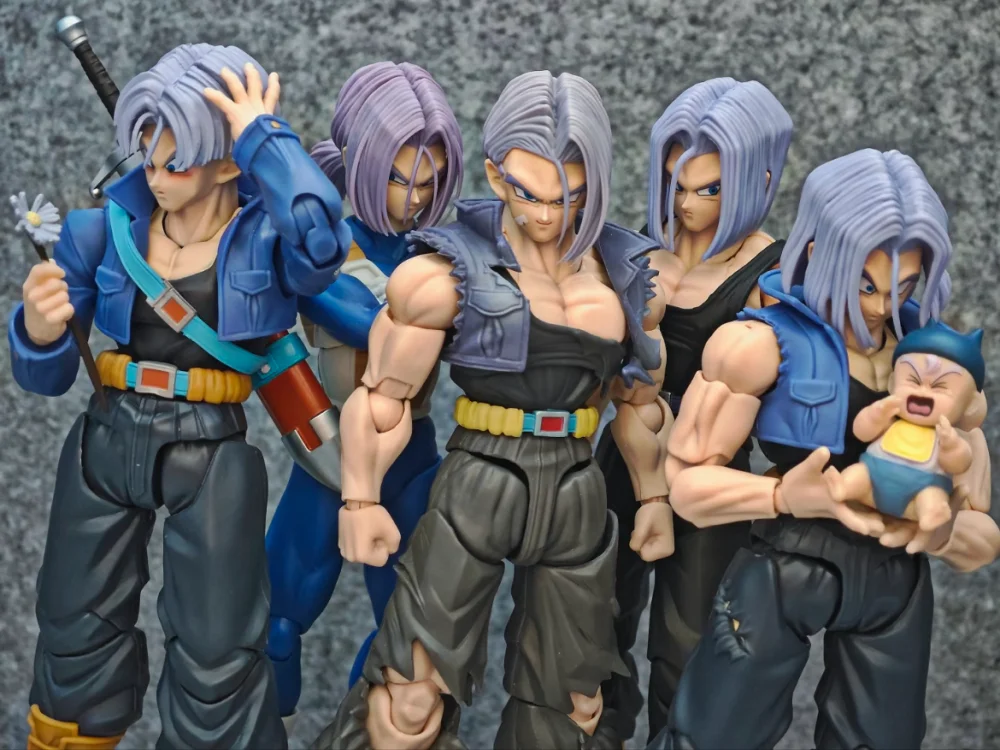 Tersedia Air Studio Dragon Ball Shf Super Saiyan Trunks Aksesori Kepala Rompi Sarung Tangan Patung Kepala Mainan Model Figur Aksi Anime