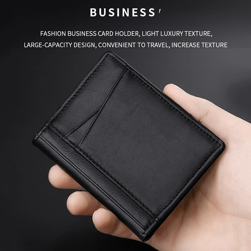 Card Bag Business Wallet Multifunctional Business Card Bag Clip Card Set Multi-Card Bits Driver License Storage Leather Card Bag