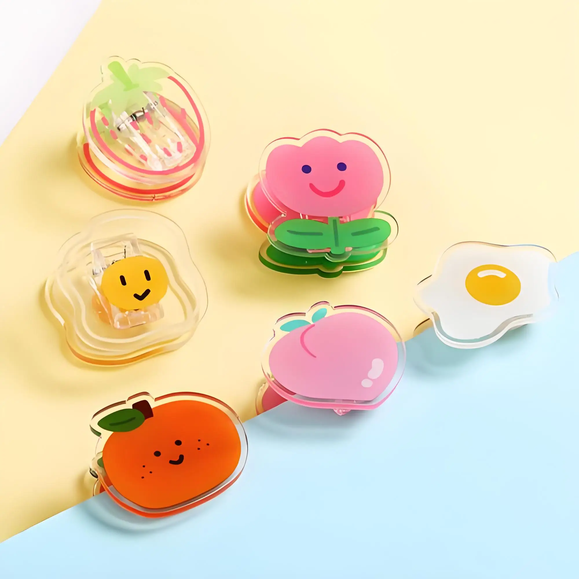 Acrylic Vegegetable PP Clip Sealing Clip Paper Clamp Office Decorative Supplies School Stationery Cute Binder Clip Gift