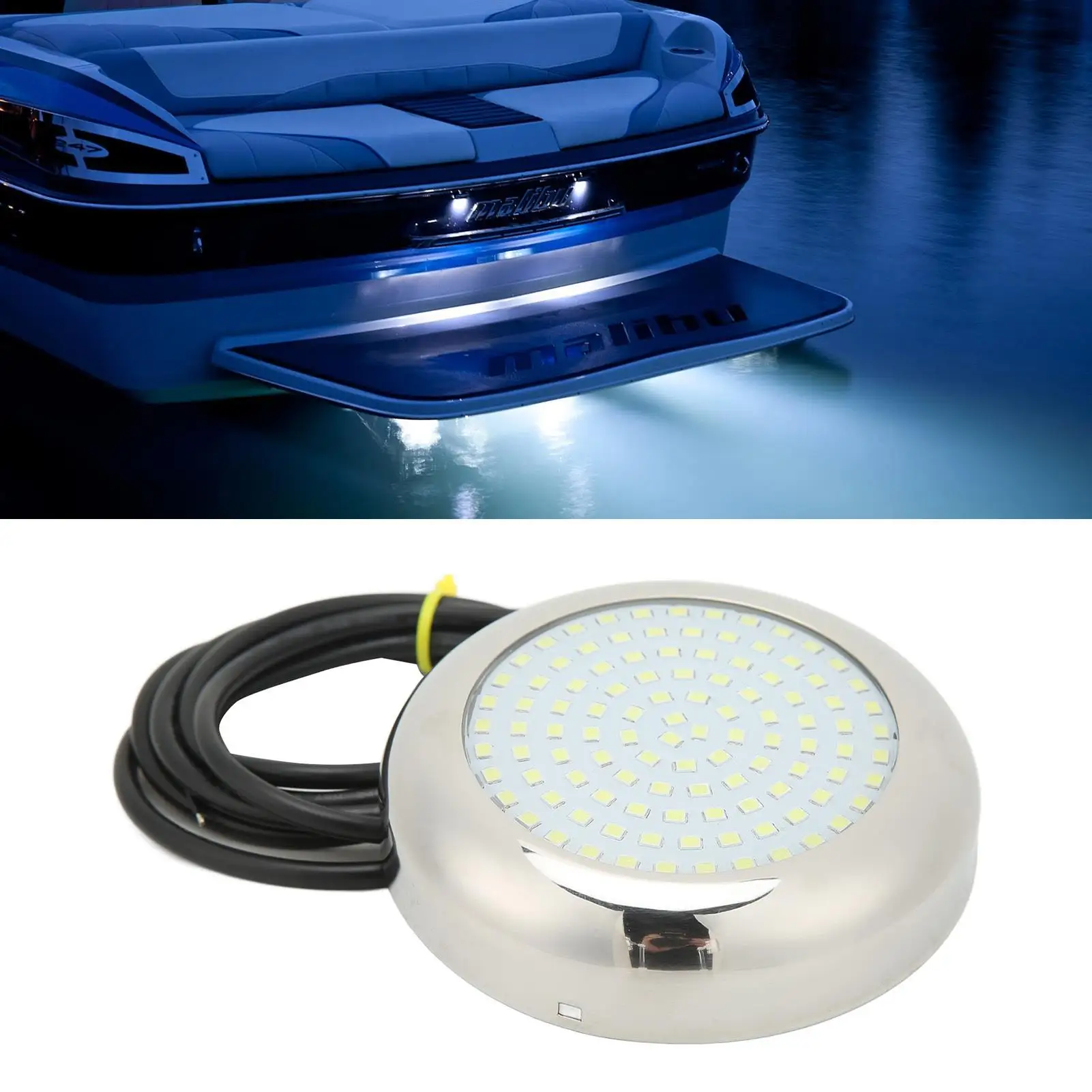 LED Underwater Light Underwater Boat Lamp 135° Luminous Angle IP68 Waterproof Shock Resistance for marine