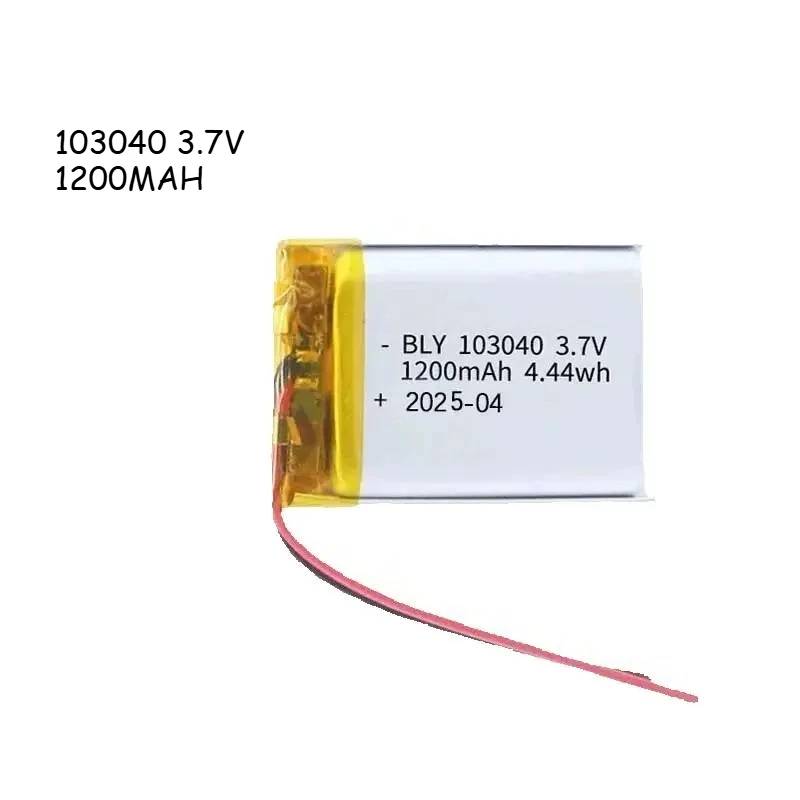 Bateria de polímero de lítio 103040 3.7v 1200mah, substituição para navegador gps, alto-falante bluetooth, fone de ouvido, reprodutor de mp3, controlador ps4, 1-10 peças