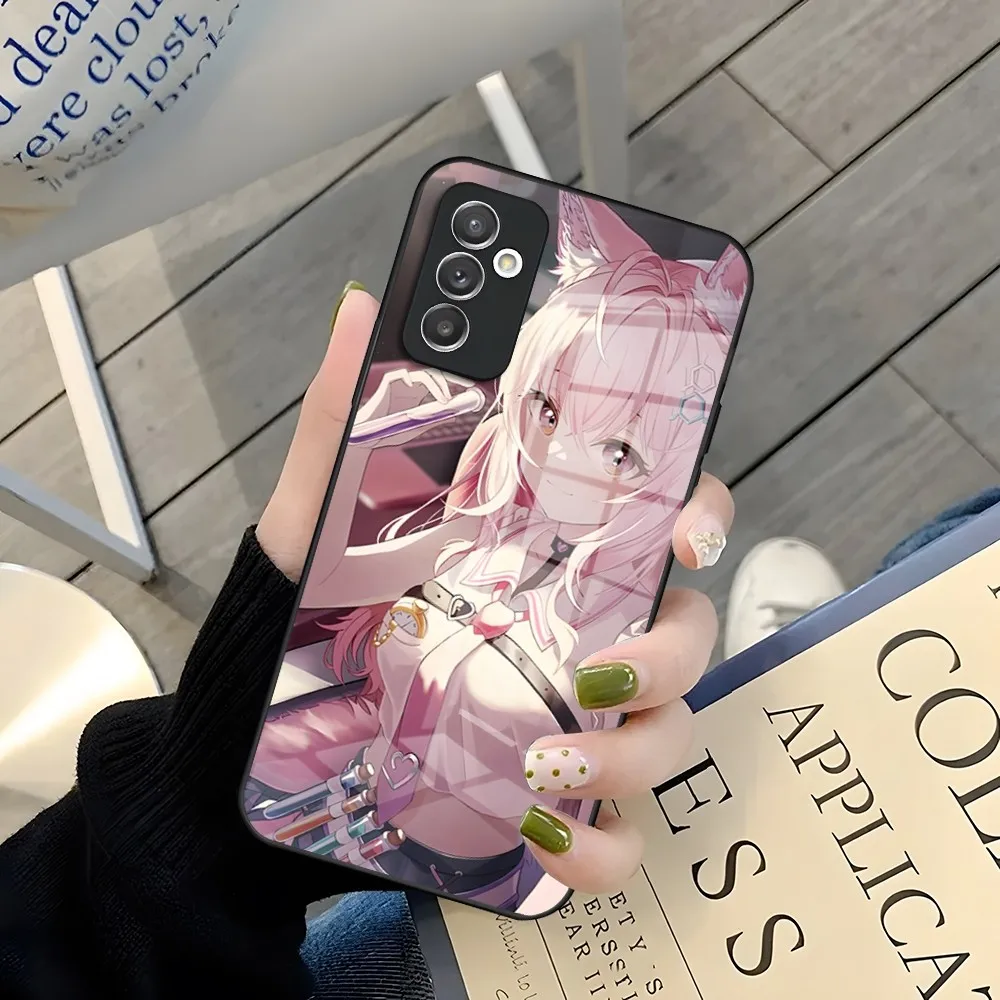 Hololive Hakui Koyori Kawaii Phone Case For Samsung S24 S23 S21 S20 S22 A24 A34 A54 A53 Note 20 Pro Ultra Plus Glass Back Cover