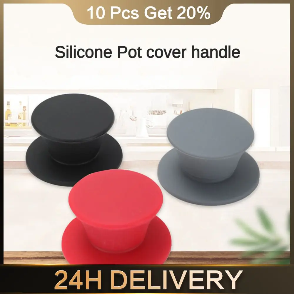 Pot Cover Anti Slip Handle Grey Pot Lid Top Bead Kitchen Bar Supplies Anti-scald Heat-resisting Red Kitchen Lid Knob