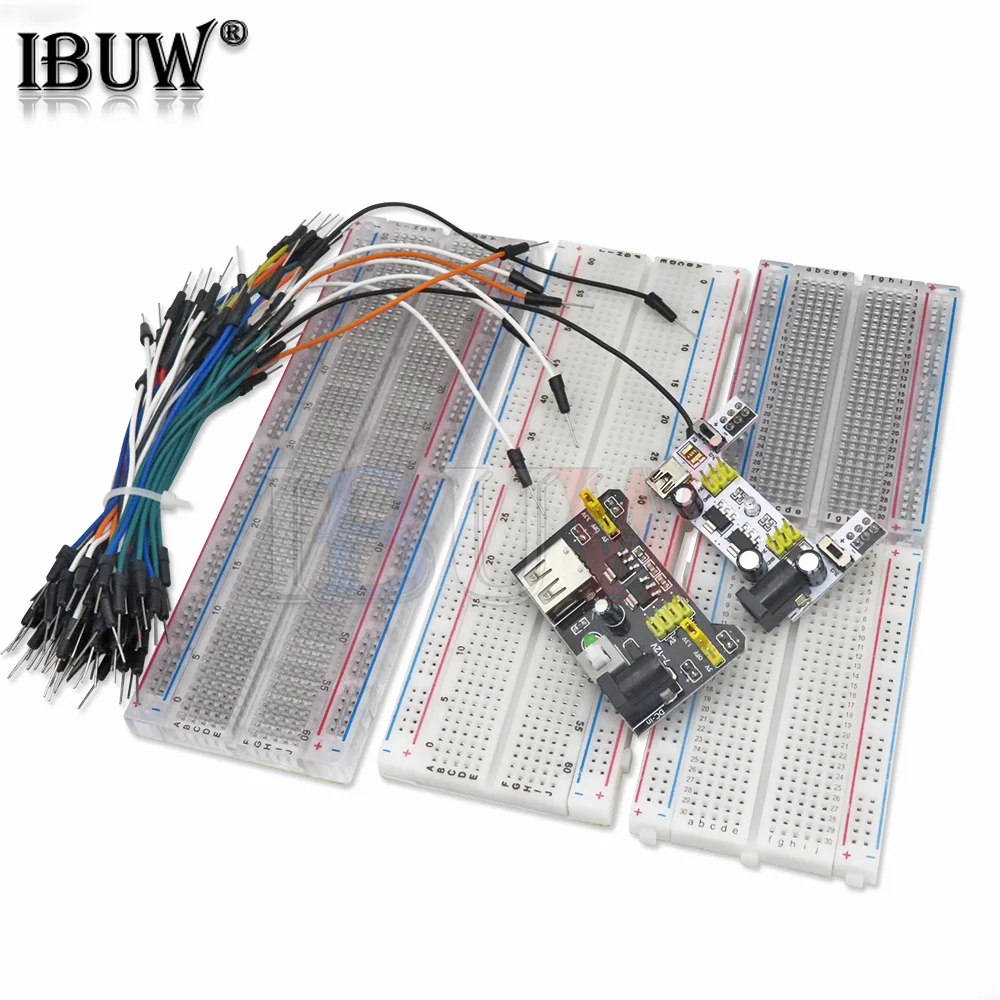 1PCS MB-102 MB102 Breadboard 830 / 400 Point Solderless PCB Bread Board transparent Test Develop DIY Black White For Arduino