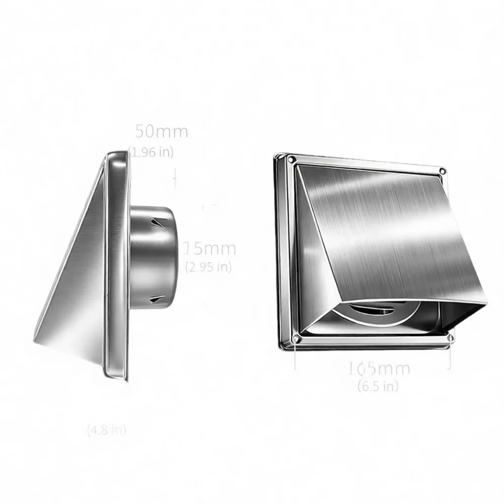 Square Wall Mounted Exhaust Vent Cover Stainless Steel Air Grille For Dryer Duct Ventilation Outlet For Pride Hardware