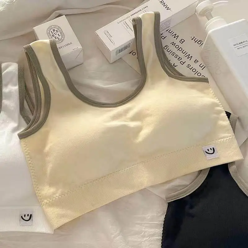 Teenage Girls Sports Bra No Steel Ring Development Stage Underwear Apparent Chest Small Vest Style Middle School Students