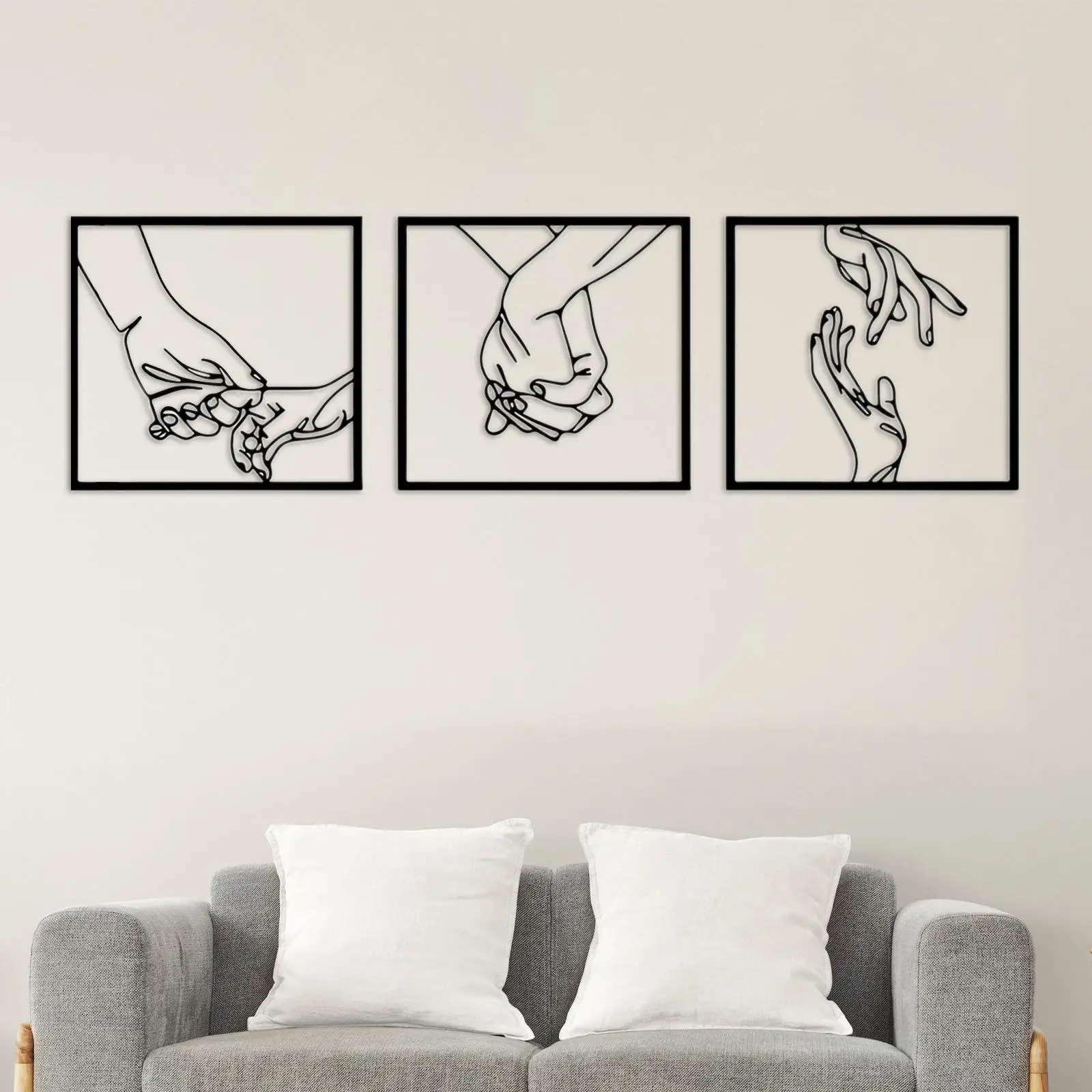 

Minimalist Line Art Drawing Poster Nordic Hands Line Wall Decor Abstract Line for Nursery Office Bathroom Kitchen Decoration