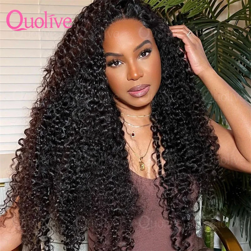 

220% Half Wigs Human Hair Kinky Curly Headband Wig Upgrade 3 In 1 Half Wig With Drawstring Seamless Clip Ins Flip Over Wig