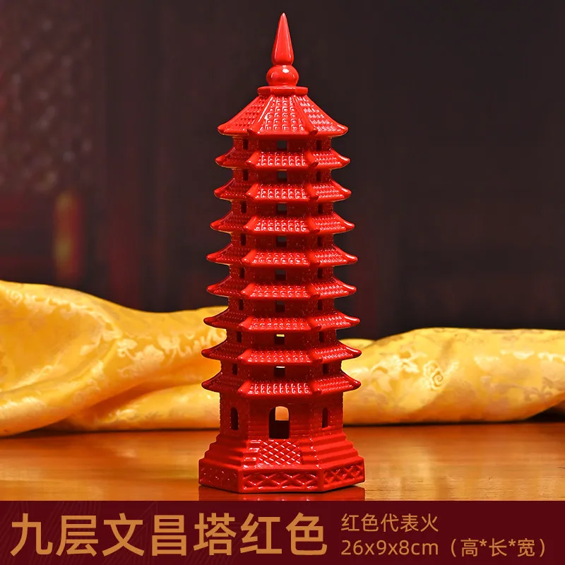Chinese traditional Dehua ceramic nine layers Wenchang Tower home study office desktop Chinese style decoration