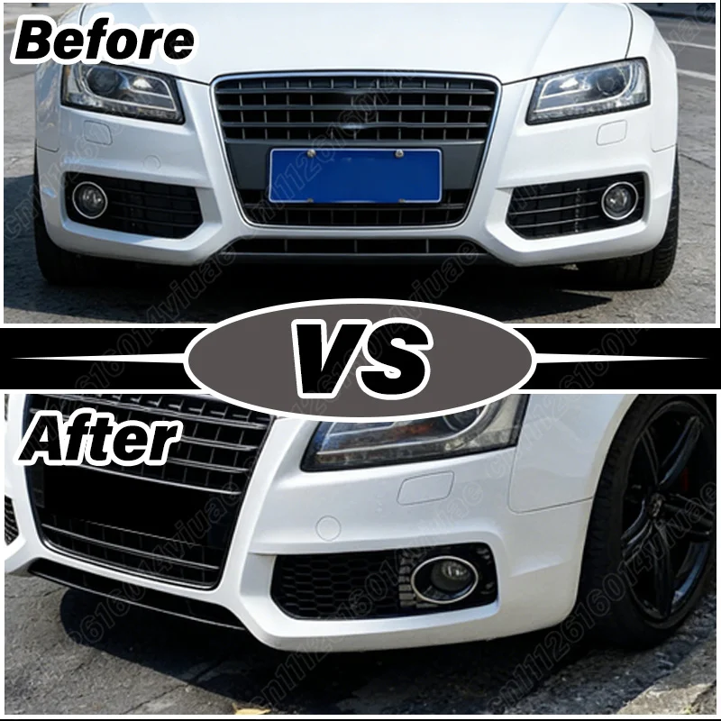 For Audi A5 S-Line S5 B8 RS5 2008 2009 2010 2011 2012 Car Fog Light Grille Sport Style Vehicle Front Bumper Fog Lamp Cover Kit