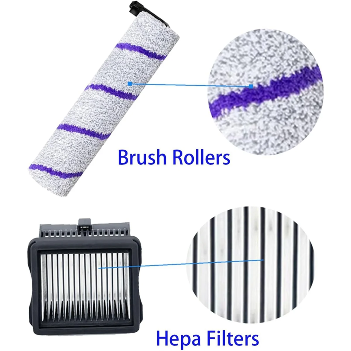 A14G-For S10 Pro S20 Pro Wet Dry Robot Vacuum Cleaner, Main Brush HEPA Filters Replacement Spare Parts