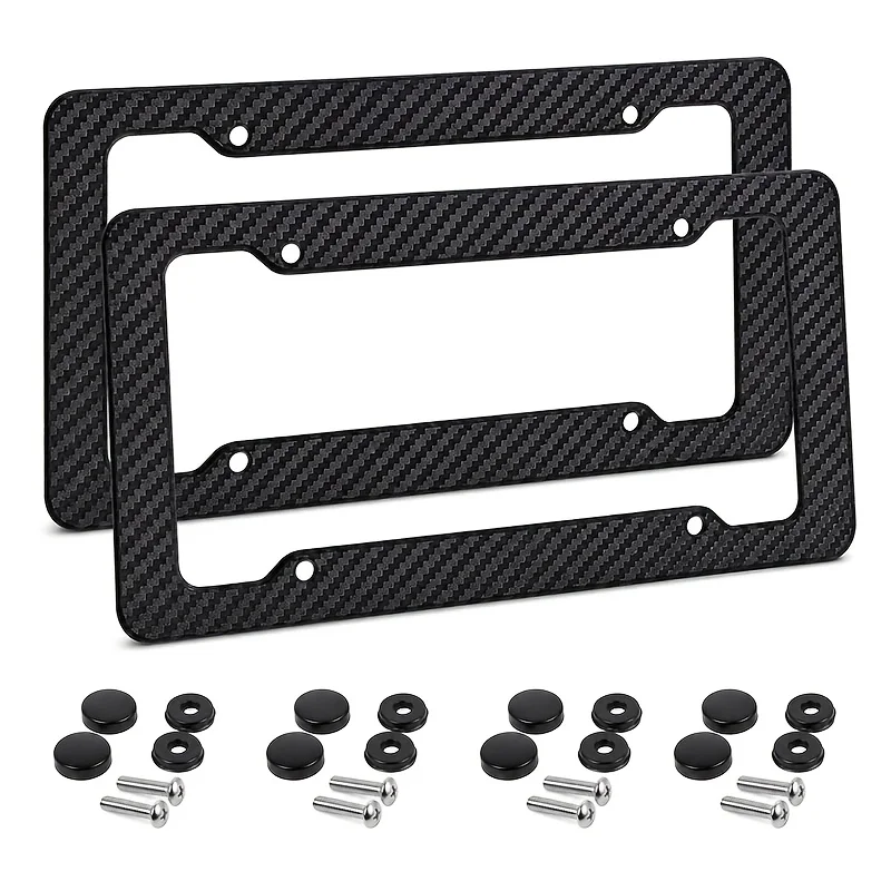 1pc/2pcs Carbon Fiber Pattern License Plate Frame, Modified Auto License Plate Accessory, for Decoration Purpose Only