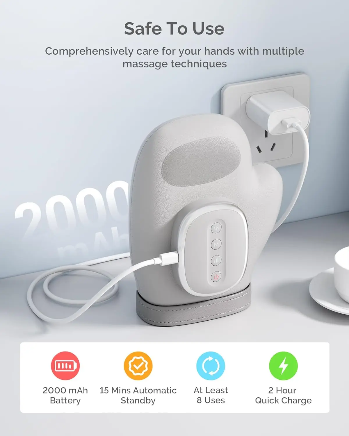 Hand Massager with Airbag Compression Finger Wrist Palm Massage Machine Vibration Glove for Hand Muscle Relax Gift for Men Women view 6