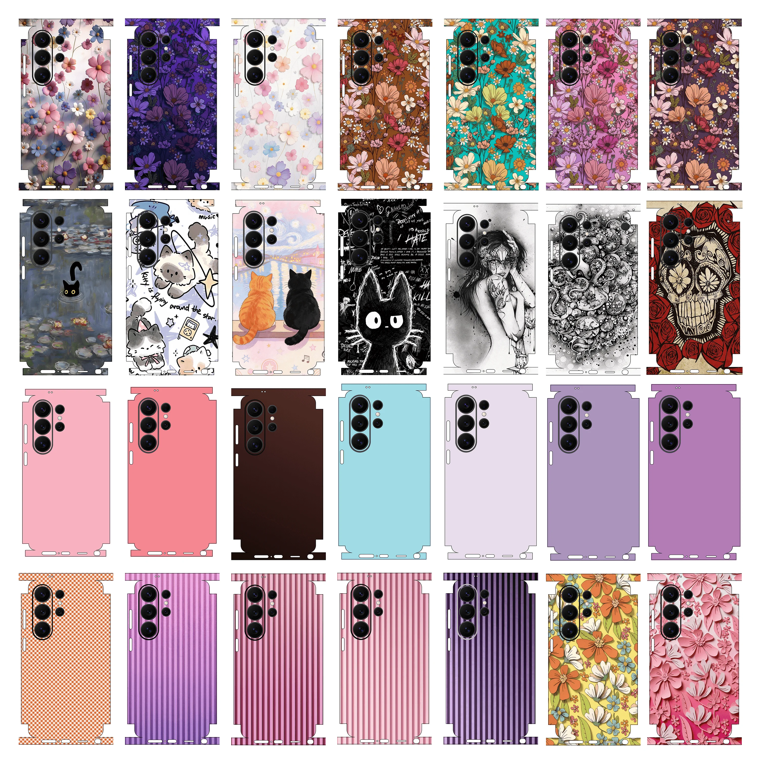 2026 Decal Skin for Samsung Galaxy S26 S25Ultra Plus S23 S24Ultra Back Screen Protector Cover Wrap Stones Sticker