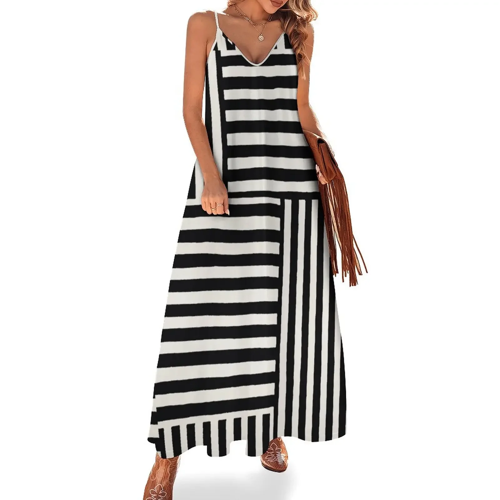 

Random Black Stripes Pattern Sleeveless Dress ladies dresses for special occasions prom dress 2024 women formal occasion dresses