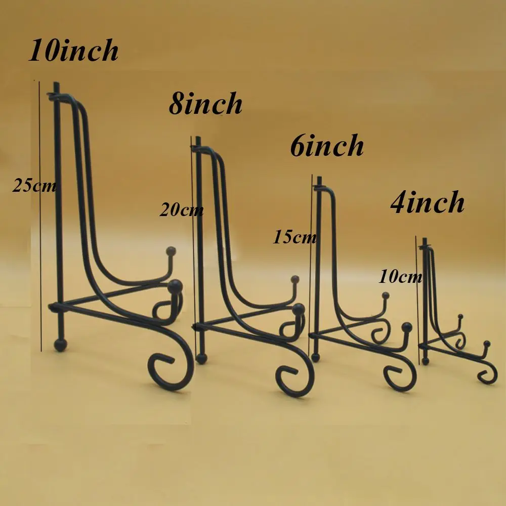 1PC Craft Bracket Book Holder Photo Pedestal Bowl Picture Frame Black Iron Plate Rack Display Stand Easel