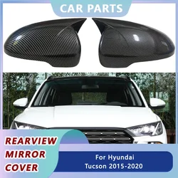 1Pair Car Ox Horn Rearview Mirror Cover Trim For Hyundai Tucson 2015 2016 2017 2018 2019 2020 Side Mirror Caps Car Accessories