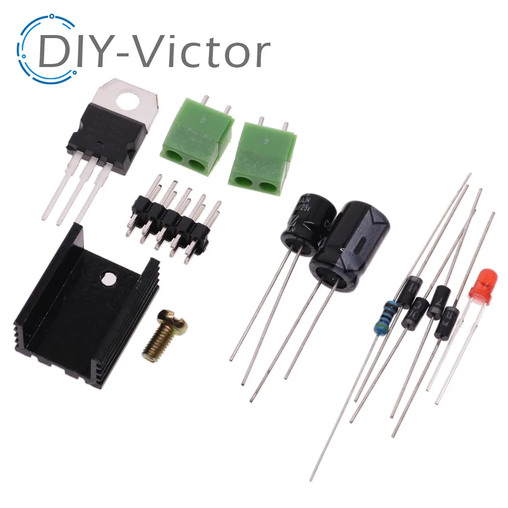 DIY KIT LM7805 L7805 DC/AC Three Terminal Voltage Regulator Power Supply Module 5V 6V 9V 12V Output Max 1.2A