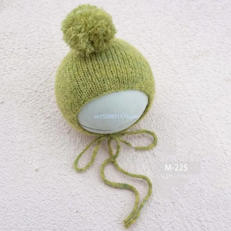 

Baby Fur Ball Knitting Hat Handmade Crochet Newborn Photography Prop Dropship