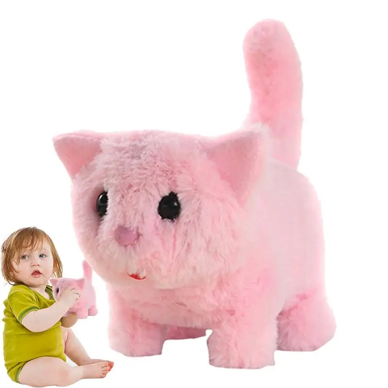 Gato de peluche de Animal Adorable, juguete interactivo eléctrico, muñeco de peluche creativo