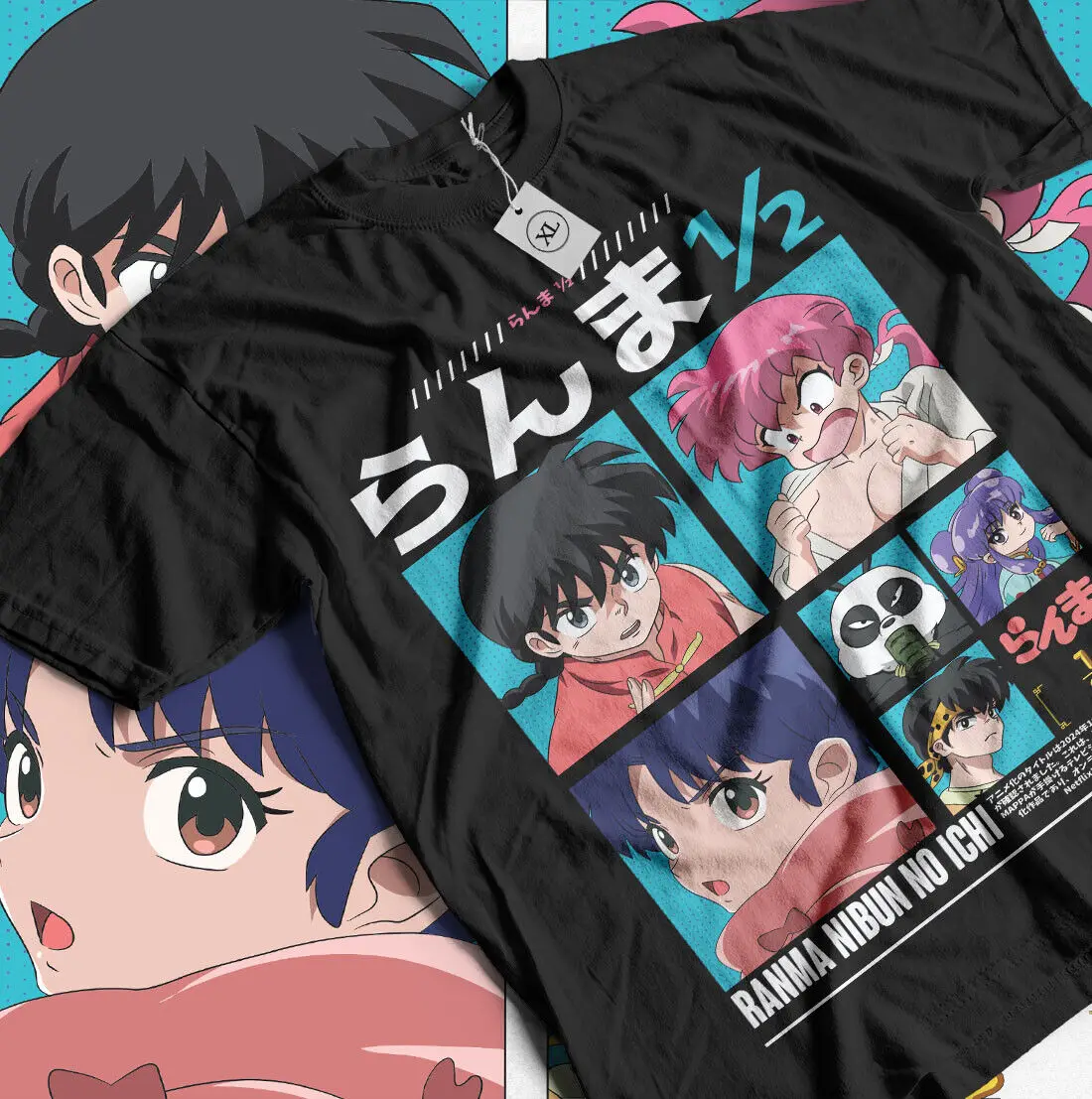 Ranma 1/2 T-Shirt Shampoo  Takahashi Kawai Waifu Manga Strip Anime Shirt