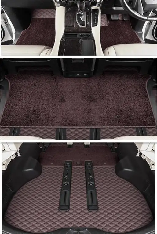 High quality rugs, Custom full set car floor mats for Right hand drive Toyota Vellfire 7 seats 2025 2024 double layers carpets