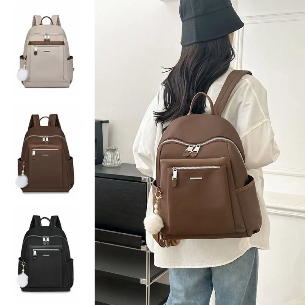 

Waterproof Nylon Shoulder Bag Large Capacity Travel Girl's Retro Backpack Simple New Design College Students School Bags Outdoor