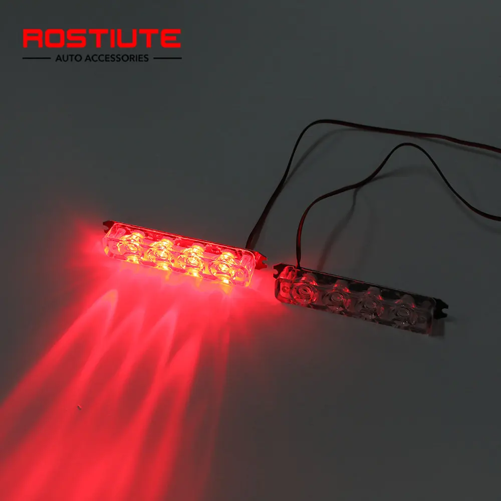 2PCS Police Strobe Lights Red Blue Flasher Auto Stroboscopes LED Strobe Light Automotive Emergency Warning Lamp For Motorcycle