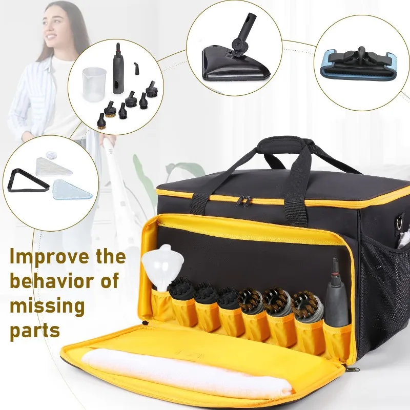 Bag Compatible with Wagner Spraytech r Portable Steam Cleaner Carry Bag with Extra Pockets for Accessories (Bag Only)