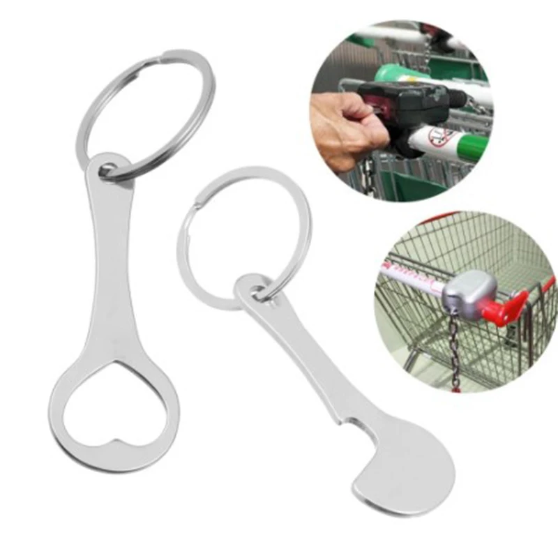 Removable Shopping Trolley Token Key Ring Coin Unlocker Car Accessories Opener Hanging Pendant Decorative Backpack Charms