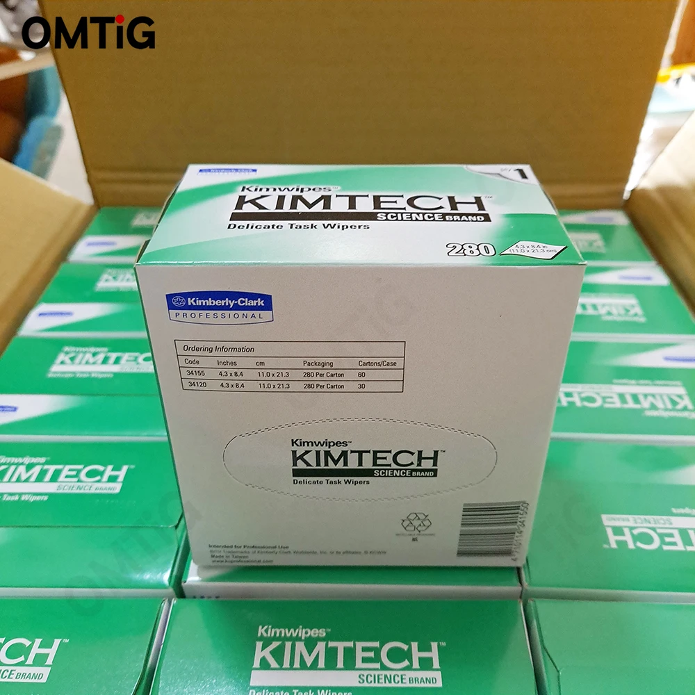 Imagem -02 - Vender 280 Peças por Caixa para Componentes Ópticos 210x110 mm Kimtech Kimwipes Tarefa Delicada Toalhetes Mais Baixo Preço 10 Peças Lote